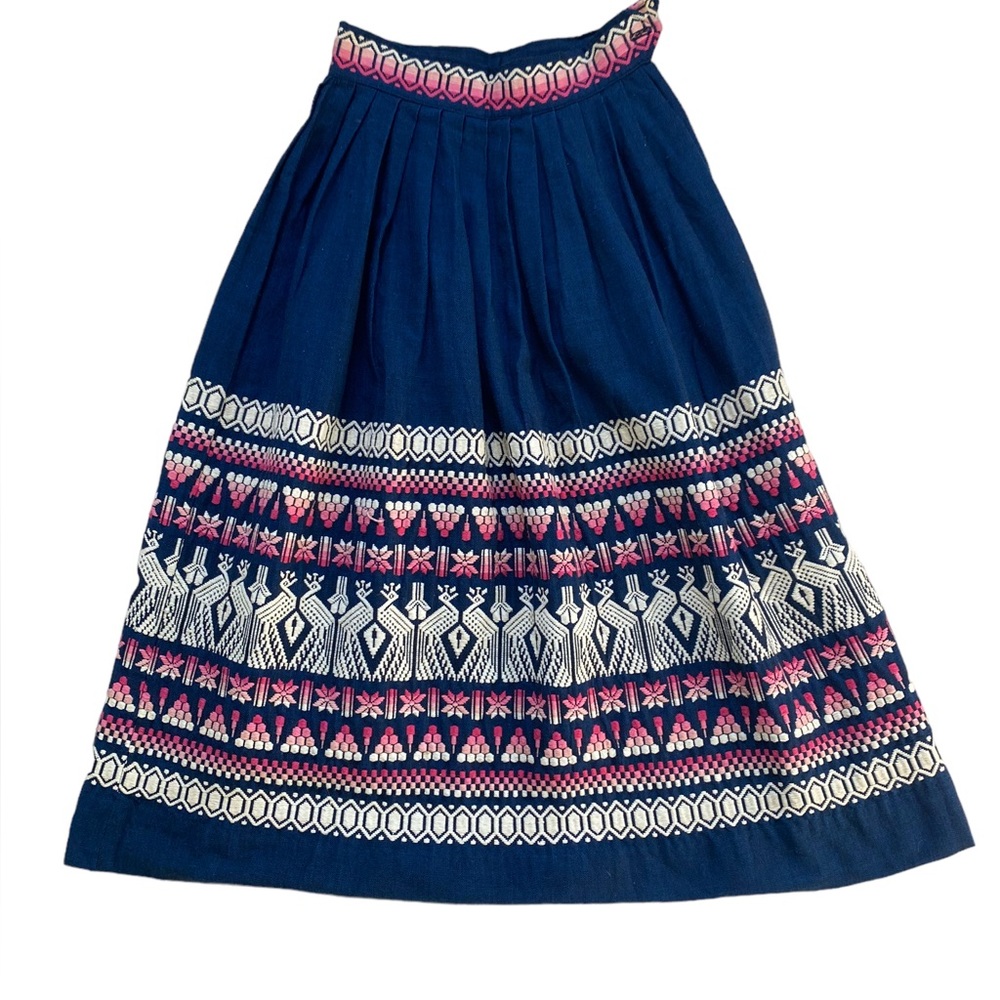 Handmade Hand Woven Embroidered Traditional Guatemalan Peasant Indian Skirt XS
